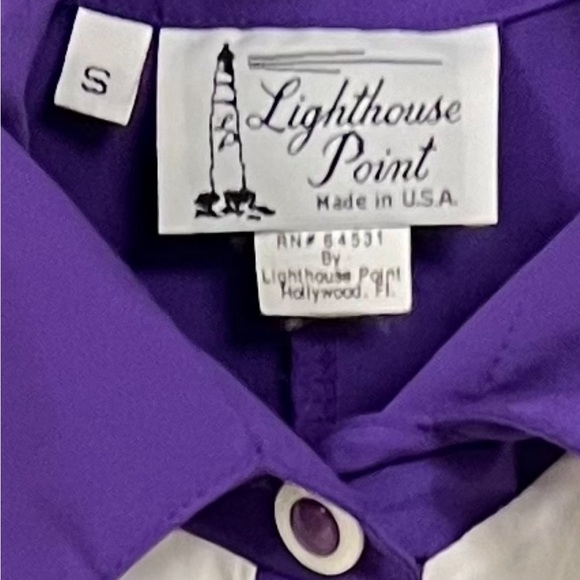 Lighthouse Point vintage purple and white daisy 80s aesthetic windbreaker top - Picture 4 of 6